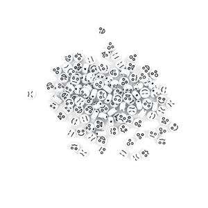 ILAN Abalorios 4x7mm <b>Silver</b> Emoticon <b>Charms</b> for Jewelry Making - Product Image 2