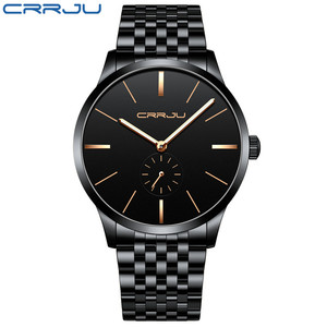 Relojes de Diseño CRRJU OEM ODM, Reloj Analógico de Moda, Deportivo Casual, Correa de Acero Inoxidable, Resistente al Agua, Luminoso, para Hombre - Product Image 3