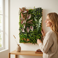 RUOPEI Panneau mural végétal artificiel encadré 3D, fausse verdure écologique, décoration murale verticale suspendue pour la maison et le bureau