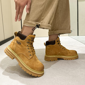 Bottes à lacets marron foncé style couple <span class=keywords><strong>pour</strong></span> femmes de <span class=keywords><strong>petite</strong></span> <span class=keywords><strong>taille</strong></span> avec semelles épaisses <span class=keywords><strong>pour</strong></span> rehausser la silhouette, idéales <span class=keywords><strong>pour</strong></span> l'automne, la <span class=keywords><strong>moto</strong></span> et les tenues de travail en extérieur - Product Image 6