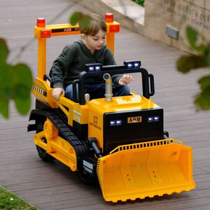 Bulldozer eléctrico ARM de 12V, color amarillo, juguete de construcción para niños y niñas - Product Image 4