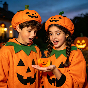 Luz de Halloween Neon-Glo, Pequeño Globo de TPR Naranja con Forma de Sombrero de Bruja y Calabaza, Decoración Novedosa Ecológica y No Tóxica para Aliviar el Estrés - Product Image 2