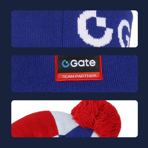 Bonnets en tricot personnalisés Kint, <span class=keywords><strong>bleu</strong></span> <span class=keywords><strong>marine</strong></span>, pour la course en plein air, sport, bonnets à visière cool, bonnets en acrylique tricotés d'hiver avec <span class=keywords><strong>pompon</strong></span> - Product Image 2