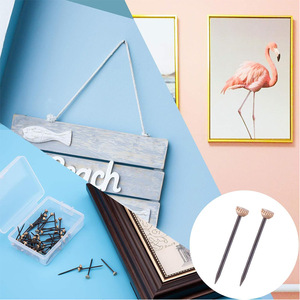 Black Copper-Headed <b>Nails</b> Carbon Steel 60 Pieces Box For Picture Frames <b>Wall</b> Mount Durable - Product Image 1