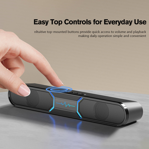 Barra de Sonido Bluetooth de Escritorio con Luz RGB, Sonido Estéreo, Entrada USB/AUX para PC, TV, Laptop, Audio en Casa - Product Image 5