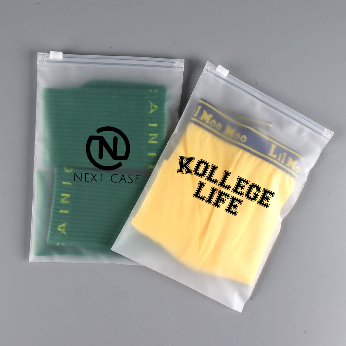 High Quality Plastic Custom Logo Clear Transparent Frosted PVC Zipper Poly Bag With Zip Lock For Clothing Packaging Underwear