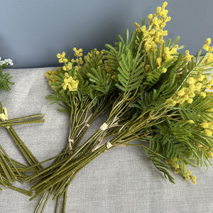 Flores Artificiales de Mimosa <span class=keywords><strong>Acacia</strong></span> I1140, <span class=keywords><strong>Bola</strong></span> de Flores con Efecto de Terciopelo, Ramo de Flores, Decoración para el Hogar - Product Image 5