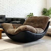 Fauteuil lounge moderne haut de gamme en cuir capitonné modulaire pour salon