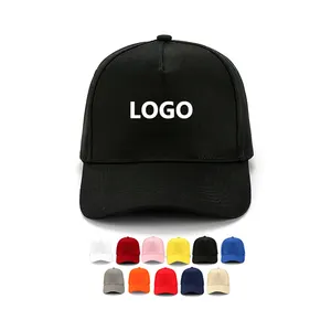 高品质casquette黑色棉空白棒球帽定制标志可调定制棒球帽无标志