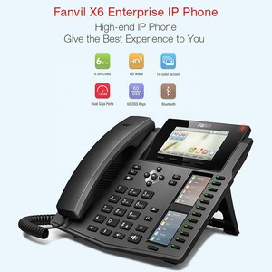 Fanvil X6u Sip Ip Volp Telefoon Desktop En Muur Mount Installatie Systeem Met 6 Sip Lijnen