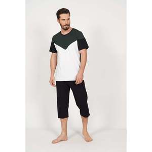 Conjunto de pijama capri de algodón para hombre, transpirable y de punto, para un uso cómodo - Product Image 3