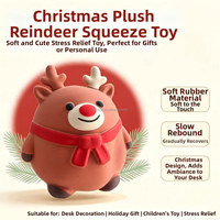 Juguete Antiestrés de Reno Navideño, Relleno de Harina TPR, de Rebote Lento, Decoración de Reno, Fidget Spinner para Niñas, Adorno