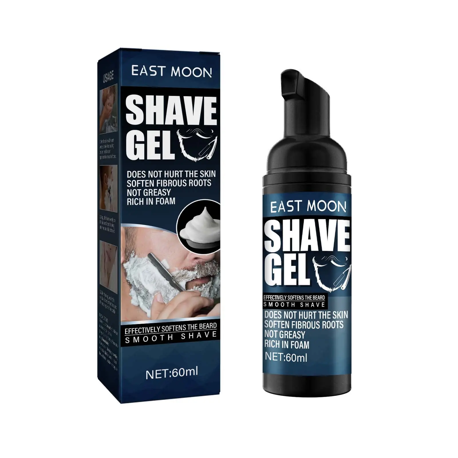 Werbung für Männer mit empfindlicher Haut nicht schäumende Soothing-Rasierschutzcreme Hydrat für weiches Gesicht Shave-Gel für Erwachsene Rasieren