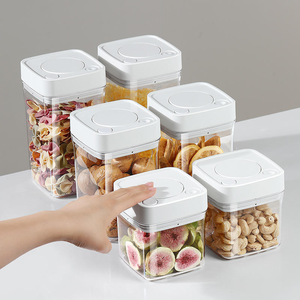 Contenedor Redondo Hermético de Plástico para Almacenamiento de Alimentos, Portátil, Libre de BPA, Sellado al Vacío, Apertura con un Botón, para Uso en la Cocina - Product Image 4