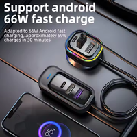Cargador de Coche Universal de 66W con 6 Puertos USB C de Carga Rápida, Adaptador de Corriente con 6 Puertos QC 3.0 PD Tipo C, Fuente de Alimentación de 5V 3A 3.1A