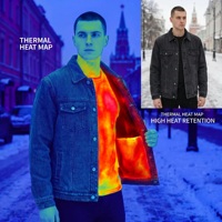 Veste d'hiver en gros pour hommes, doublure Sherpa, imprimée, en jean noir délavé, style camionneur, streetwear, polaire chaude, fournisseur de chemises pour hommes