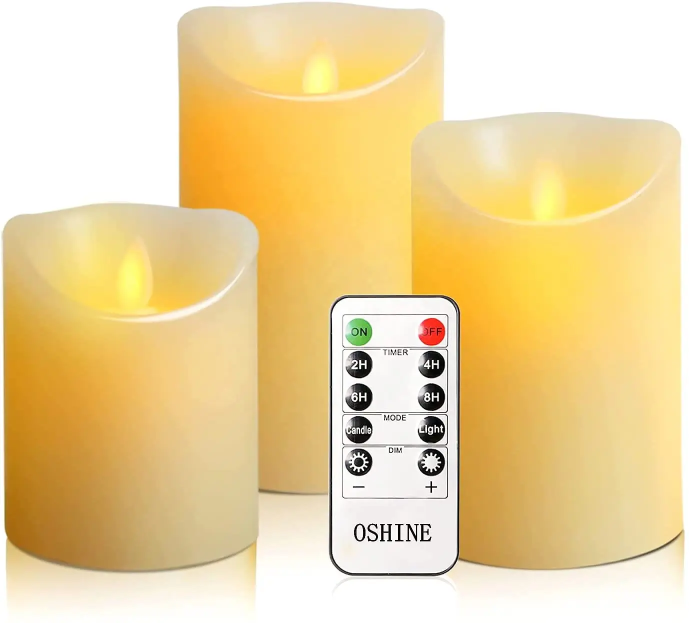 Candele per telecomando a batteria candele a LED Set da 3 pezzi 4 "5" 6 "H (3.15" D) fiamma Flash con telecomando e cera di paraffina temporizzata