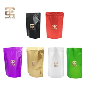 Custom Printed Matte Frosted Back Side Seal Food Snack Packaging Bag Stand Up Pouch For / Bakery / Tea