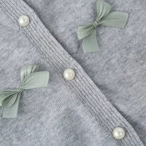 Cárdigan Largo de Lana y Algodón con Lazo Tejido para Niñas, Bebés Recién Nacidos, Cierre de Botones, Moda Navideña, Otoño Invierno - Product Image 5