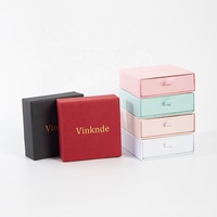 Nouvelles boîtes d'emballage carrées en carton personnalisées avec logo, insert en velours pour le rangement de boucles d'oreilles, colliers et bagues, idéales pour les cadeaux