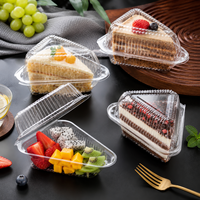 Scatola Triangolare per Fette di Torta, Contenitore in PET Trasparente, Confezione per Dessert, Porta Torta con Coperchio