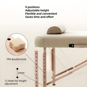 Lettino da Massaggio Portatile Pieghevole per Salone di Bellezza, Spugna ad Alta Densità, Telaio in Legno di Faggio, Altezza Regolabile - Stile Moderno per Trattamenti Viso - Product Image 5