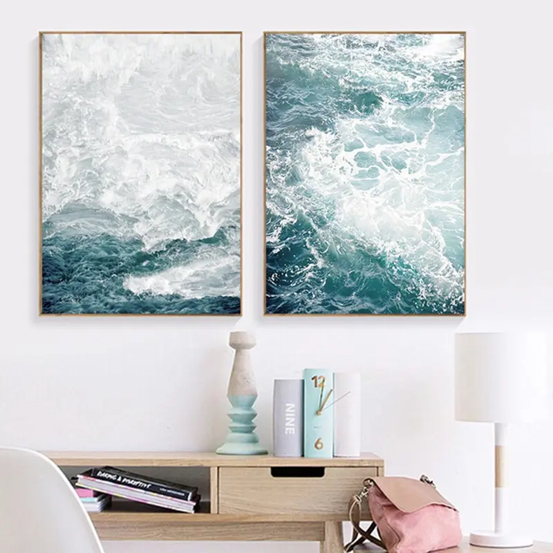 Ocean Wave Landscapes Seascape Nordic Home Decoration Living Room mass production canvas printing art