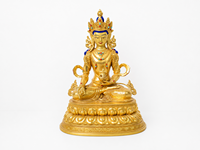 Statue de Bouddha Ksitigarbha Bodhisattva faite à la main, sculpture artisanale en laiton pour la décoration de la maison, décoration d'autel de temple