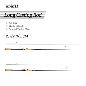 Süßwasser fischen Kork griff 2 Stück lange gegossene Angelruten mittleres Licht 2,7 m 2,9 m 3m MH Carbon Spinn rute für Barsch Bass - Product Image 1