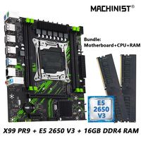 MACHINIST X99 PR9 Kit de Placa Base de Escritorio LGA 2011-3 Intel Xeon E5 2650 V3 CPU DDR4 16GB(2*8GB) RAM USB3.0 Combo Stock Producto