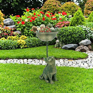 Résine Curieux Figurine Chat Bain D'oiseaux Bain D'oiseaux Mangeoire Décoration De Jardin - Product Image 6