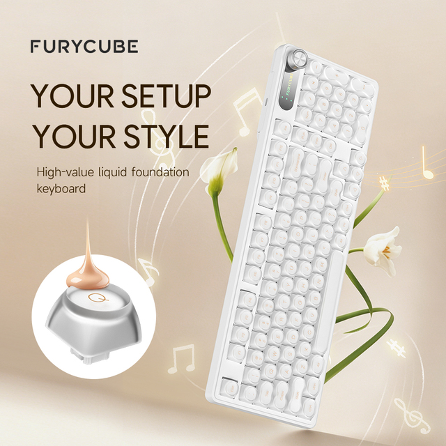 IP98S PRO 98-Keys Wireless Mechanical Feel Musical Keyboard PBT Double-shot 4000mAh Battery RGB Win Mac Office Gaming with Knob