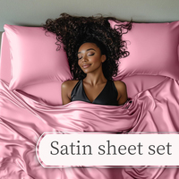 Ensemble de draps en satin de luxe OEKO-TEX, doux, écologiques, de qualité supérieure, 4 pièces avec taie d'oreiller