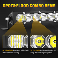 Barre lumineuse LED haute puissance, faisceau combiné spot et large, 12V 24V, étanche, lampe de travail tout-terrain pour 4x4, camion, SUV, tracteur, ATV, UTV