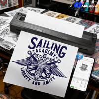 Impresora de Tatuajes Compacta y Eficiente Milestone MHT-M8, Impresora Térmica Portátil para Impresión de Plantillas de Tatuajes, Recargable