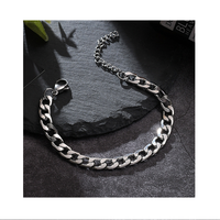 Bracelets pour hommes en acier inoxydable, chaîne à maillons cubains, couleur argent, bracelet noir or, bijoux pour hommes et femmes, cadeau
