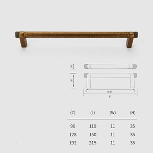 Manijas de Gabinete Sólidas de Latón Antiguo Kosin-DG, <span class=keywords><strong>Tiradores</strong></span> y Perillas Doradas con Diseño de Rejilla, <span class=keywords><strong>Tiradores</strong></span> de Armario de <span class=keywords><strong>Bronce</strong></span>, Manijas de Cómoda Envejecidas - Product Image 4