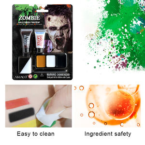 <span class=keywords><strong>Kit</strong></span> de <span class=keywords><strong>maquillage</strong></span> Zombie SFX avec fausse éponge en latex de sang Ensemble de peinture pour visage d'Halloween pour adultes et enfants - Product Image 5