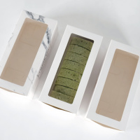 Boîte à gâteau rigide en papier kraft biodégradable avec fenêtre pour l'emballage de cupcakes, de beignets et de desserts