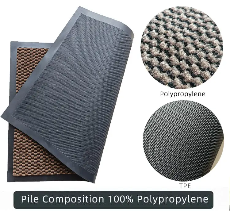 Grosir sublimasi tahan lama karpet 100% polypropylene cut pile anti slip kustom berat luar keset pintu