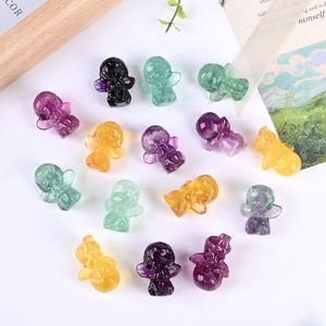 Nouvelles créations en cristal de guérison, mini sculptures en cristal, ange bébé en fluorite arc-en-ciel naturelle pour cadeau - Product Image 4
