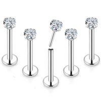 가비 홀세일 18G 티타늄 빈티지 라브렛 나사 없는 푸시핀 립 링 1.0*10mm 블랙 14K 금도금 IGI 웨딩 유니섹스
