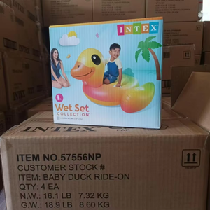 ห่วงยางเป่าลมรูปเป็ดสีเหลือง INTEX 57556 ของเล่นลอยน้ำสำหรับสระว่ายน้ำ วัสดุ PVC พกพาสะดวก สำหรับผู้ใหญ่และเด็ก เล่นสนุกในแม่น้ำ - Product Image 4