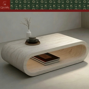 <span class=keywords><strong>โต๊ะ</strong></span>กาแฟ<span class=keywords><strong>หิน</strong></span>อ่อนสีเบจสไตล์โมเดิร์นมินิมอล GOLDKING ดีไซน์ LED ในตัว ขัดเงาด้วยมือ รับผลิตแบบ OEM ODM โดยตรง - Product Image 3