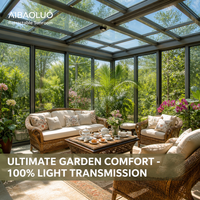 Solárium de Vidrio Retráctil Automático para Granjas Ecológicas y Jardines, Invernadero, Espacio de Estar al Aire Libre de Lujo para Todo Tipo de Clima