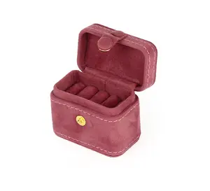 Zarif Mini halka kutusu mücevher organizatör yüzük ekran taşınabilir mücevher kutusu