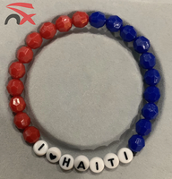 Collier en perles acryliques personnalisées avec inscription « Haiti Football Fans » pour encourager les supporters, décoration, bracelet haïtien