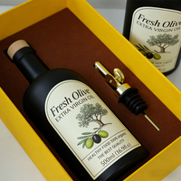 Bouteille en verre d'huile d'olive de qualité supérieure personnalisée, bouteille vide pour liqueur, rhum, vodka, whisky, tequila, gin, spiritueux en verre avec boîte personnalisée