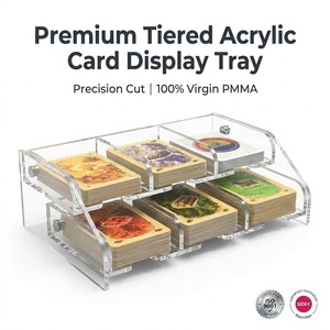 Espositore per Carte in Acrilico Personalizzato a 2 Livelli, Porta Carte da Collezione per Carte Sportive e Carte Gradate, per Allestimento Negozi - Product Image 1