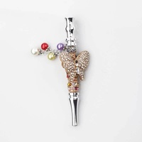 Porte-cigarette perlé de strass colorés en alliage de zinc, embout de chicha papillon, briquets arabes pour accessoires de fumeur